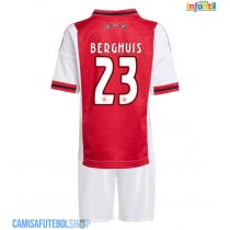 Camisa de time de futebol Ajax Steven Berghuis #23 Replicas 1º Equipamento Infantil 2025-26 Manga Curta (+ Calças curtas)